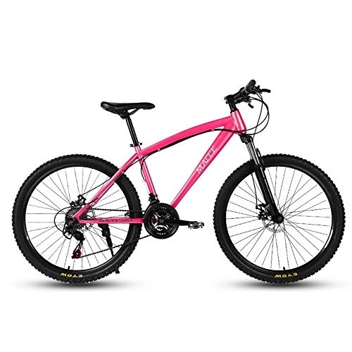 Mountain Bike : MU Bicycle Male Mountain Bike Off-Road Variable Speed Double Disc Brake Men and Women Young Students One Wheel Speed Light Bicycle, A, 24 Inches
