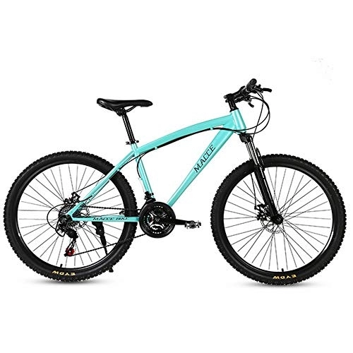 Mountain Bike : MU Bicycle Male Mountain Bike Off-Road Variable Speed Double Disc Brake Men and Women Young Students One Wheel Speed Light Bicycle, B, 24 Inches