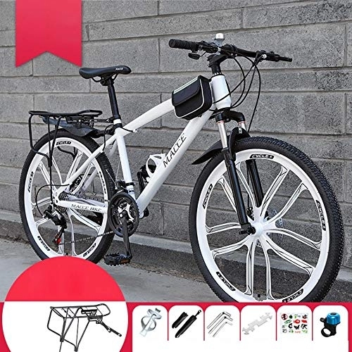 Mountain Bike : MU Bicycle Male Mountain Bike Off-Road Variable Speed Double Disc Brake Men and Women Young Students One Wheel Speed Light Bicycle, I, 24 Inches