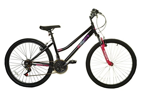 Mountain Bike : Muddyfox Women's Life 18 Speed Hardtail Mountain Bike, Black / Pink, 26 Inch Wheels
