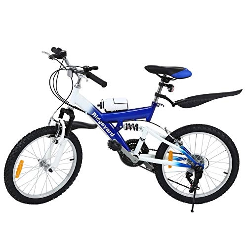 Mountain Bike : MuGuang Children Mountain Bike 20 Inch 6 Speed Come with 500cc Kettle for Children from 7 to 12 Ages (Blue)