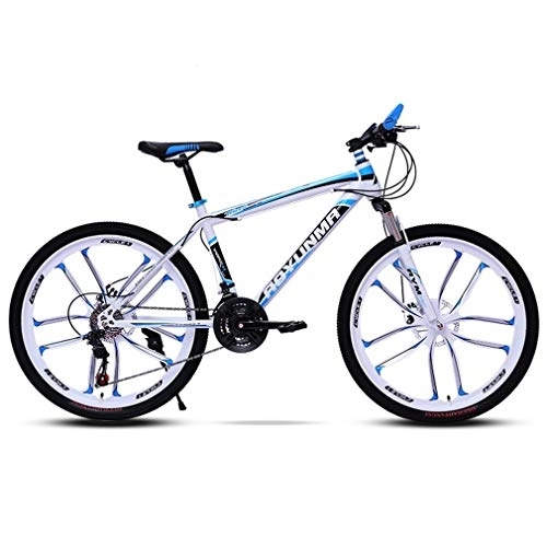 Mountain Bike : Multi-function trolley Mountain Bike For Adult, Lightweight Aluminum Full Suspension Frame, Suspension Fork, Disc Brake, Student Double Shock Absorption Bicycles