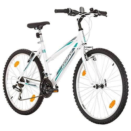 Mountain Bike : Multibrand, PROBIKE 6th SENSE, 460mm, 26 inch, Mountain Bike, 18 speed, Mudgard Set, For Women, White-Turquoise (White-Turquoise+Mudguard, 17 inch) (Turquoise (Shimano))