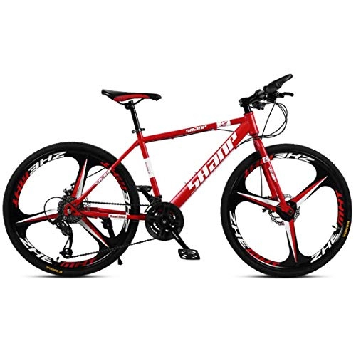 Mountain Bike : MUYU 26 Inches Mountain Bike MTB Disc Brakes 21 Speed (24-Speed, 27-Speed, 30-Speed) Bicycle, Red, 24speed