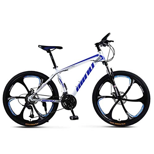 Mountain Bike : MUYU Adult Mountain Bike 26 Inches Carbon Steel Frame 21 Speed (24 Speed, 27 Speed, 30 Speed) Unisex Road Bike, Blue, 27speed