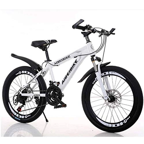 Mountain Bike : MUYU Mountain Bike 21 Speed Road Bike Wheels Road Bicycle Dual Disc Brake Bicycles, White, 22inches