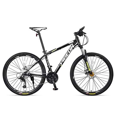 Mountain Bike : MUZIWENJU Mountain Bike, 27-speed Shock-absorbing Bicycle, 27.5-inch Aluminum Student Bicycle, Commuter Bicycle For Men And Women (Color : Black and white, Edition : 27 speed)