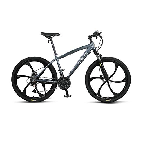 Mountain Bike : MUZIWENJU Mountain Bike Bicycle, Variable Speed Bicycle, Adult Male And Female Bicycle, Youth Student Shock Off-road Racing (26 Inches / 21 Speed) (Color : Gray, Edition : 21 speed)