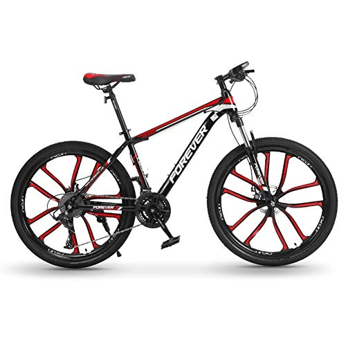 Mountain Bike : MYRCLMY 24 Inch Mountain Bike Aluminum MTB Bicycle for Men Urban Commuter City Bicycle 24 / 27 / 30-Speed Mountain Bike Bicycle Adult Student Outdoors, Red, 30 speed