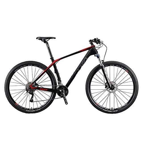 Mountain Bike : MYRCLMY Carbon Fiber Mountain Bike, 26" / 27.5" / 29" Complete Hard Tail Mountain Bicycle 27 Speed Suspension Stable Front Fork, 27.5 inches
