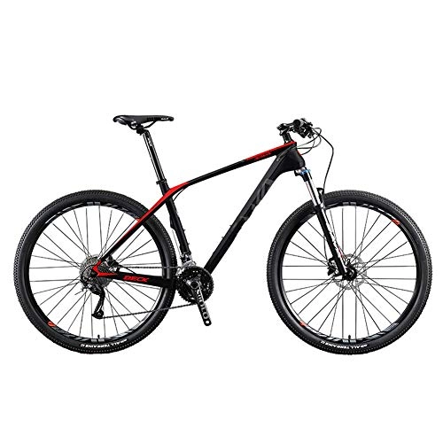 Mountain Bike : MYRCLMY Carbon Fiber Mountain Bike, 26" / 27.5" / 29" Complete Hard Tail Mountain Bicycle 27 Speed Suspension Stable Front Fork, 29 inches