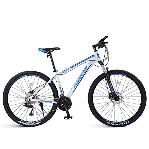 Mountain Bike : MYRCLMY Mountain Bike, Variable Speed, Light Weight, Adult Women's Bicycle, Double Shock Absorption Off-Road Racing, Men's And Women's Bicycle, 33-Speed Shock, Blue, 29inch