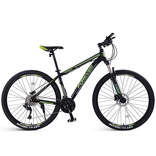 Mountain Bike : MYRCLMY Mountain Bike, Variable Speed, Light Weight, Adult Women's Bicycle, Double Shock Absorption Off-Road Racing, Men's And Women's Bicycle, 33-Speed Shock, Green, 26inch