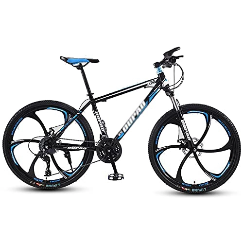 Mountain Bike : N / B Dual Suspension Mountain Bike, Shock Front and Rear Disc Brake Mountain Bicycle with Adjustable Seat, 26 Inch 21 / 24 / 27 Speed, for Commuting Outdoors