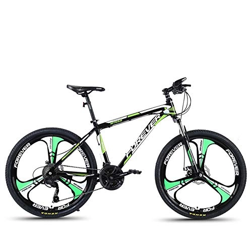 Mountain Bike : NBWE Mountain Bike Aluminum Alloy One Wheel Double Disc Brake Shock Absorption Speed Male and Female Students Bicycle 26 Inch 27 Speed Commuter bicycle