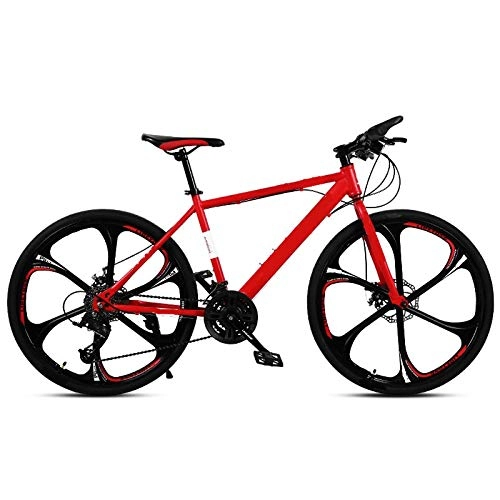 Mountain Bike : ndegdgswg Mountain Bike Bicycle, 26 Inch 6 Wheel Double Disc Brake Off Road Student Variable Speed Bicycle 24speed 6knifewheel(red)