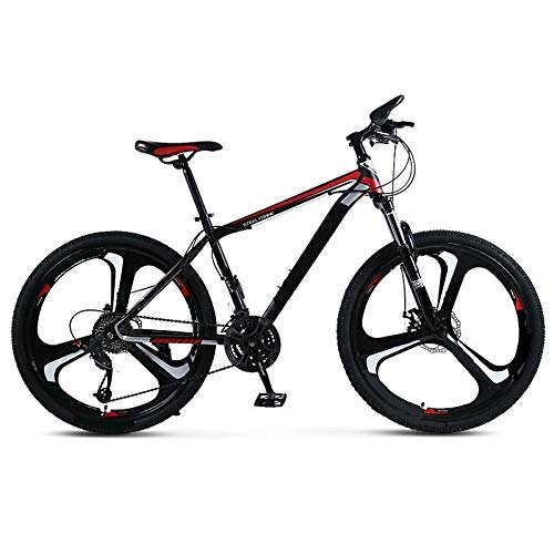 Mountain Bike : ndegdgswg Mountain Bike Bicycle, 26 Inch Disc Brake Double Disc Brake Student Bicycle 26inches21speed Oneround3knives(blackandred)