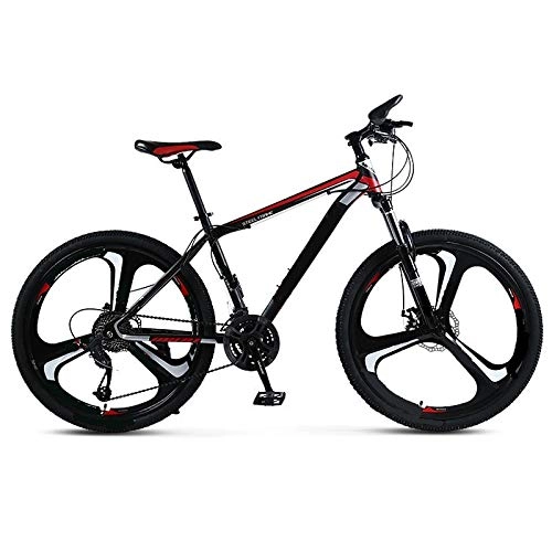 Mountain Bike : ndegdgswg Mountain Bike Bicycle, 26 Inch Disc Brake Double Disc Brake Student Bicycle 26inches27speed Oneround3knives(blackandred)
