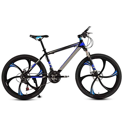 Mountain Bike : ndegdgswg Mountain Bikes, Men's and Women's Lightweight Bicycles Variable Speed and Shock Absorption Off Road Racing 26 inches30 speed Six Knife One Wheel Ultimate Edition-Black Blue