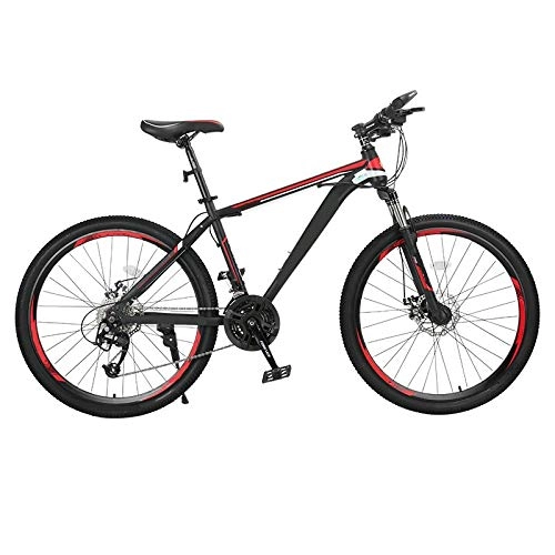 Mountain Bike : ndegdgswg Mountain Bikes, Variable Speed Light Bicycles Student Double Shock Off Road Racing 26 inches24 speed Spoke wheel black red