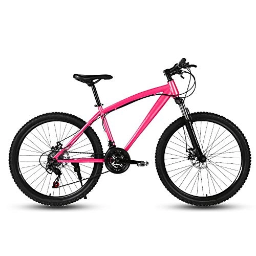 Mountain Bike : ndegdgswg Pink Mountain Bike, 26 Inch 21 / 24 / 27 Speed Dual Disc Brake Student One Wheel Variable Speed Bicycle 26inches21speed Pinkspokewheel
