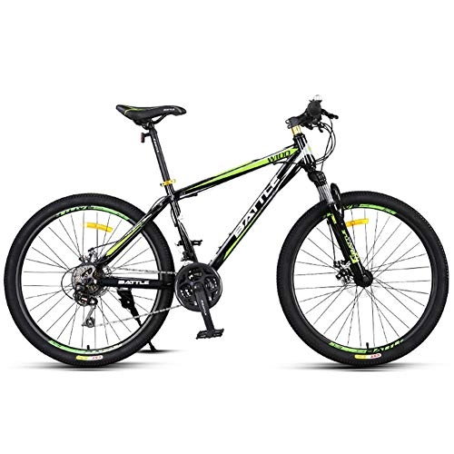Mountain Bike : NENGGE 24-Speed Mountain Bikes, 26 Inch Adult High-carbon Steel Frame Hardtail Bicycle, Men's All Terrain Mountain Bike, Anti-Slip Bikes, Green