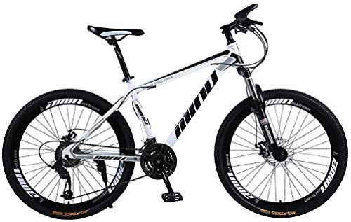 Mountain Bike : NENGGE 26 Inch 21 Speed Mountain Bike, Adult Student Outdoors MTB, Women Men High Carbon Steel Travel Outroad Bikes, Travel Outdoor Adjustable Bicycle (Color : White)