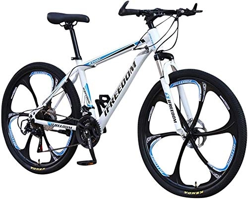 Mountain Bike : NENGGE 26 Inch 21-Speed Mountain Bike Bicycle Adult Student Outdoors (Color : Blue)