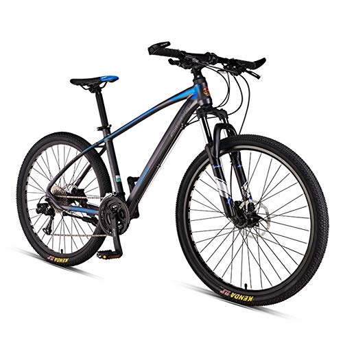 Mountain Bike : NENGGE 33-Speed Hardtail Mountain Bikes for Men Women, All Terrain Adults Mountain Trail Bicycle with Adjustable Seat, Dual Disc Brake & Front / Full Suspension, Blue Spokes, 27.5inch