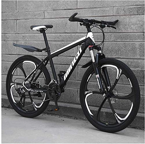 Mountain Bike : Nologo Bicycle 26 Inch Men's Mountain Bikes, High-carbon Steel Hardtail Mountain Bike, Mountain Bicycle with Front Suspension Adjustable Seat, 21 Speed, White 3 Spoke, Size:Red 3 Spoke