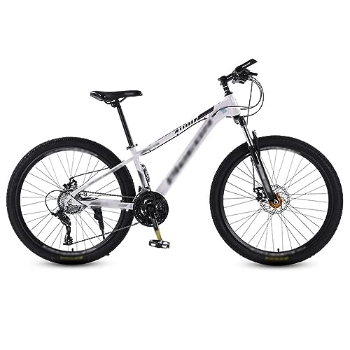 Mountain Bike : NYASAA 26-inch Mountain Bike, Variable Speed Shock Absorption Mechanical Double Disc Brakes, High Carbon Steel Frame, Suitable for Adults (white 27.5)