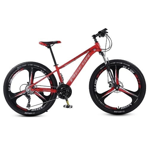 Mountain Bike : NYASAA Men's and Ladies' Mountain Bikes, Aluminum Frame, Suspension Fork, Mechanical Dual Disc Brakes, For Outing, Sports (red 26)