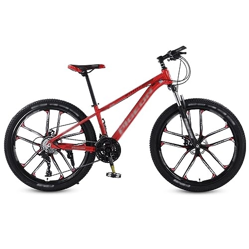 Mountain Bike : NYASAA Mountain Bike, 26-wheel Mountain Bike, High Carbon Steel Frame Anti-slip Wear-resistant Tires, Suitable for Going Out, Sports (red 26)