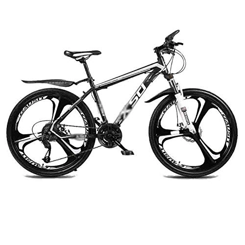 Mountain Bike : Off-road Bike MTB Bicycle Road Bicycles Adult Teens City Shock Absorber Bikes Mountain Bike Adjustable Speed For Men And Women Double Disc Brake (Color : Black-24in, Size : 24 speed)