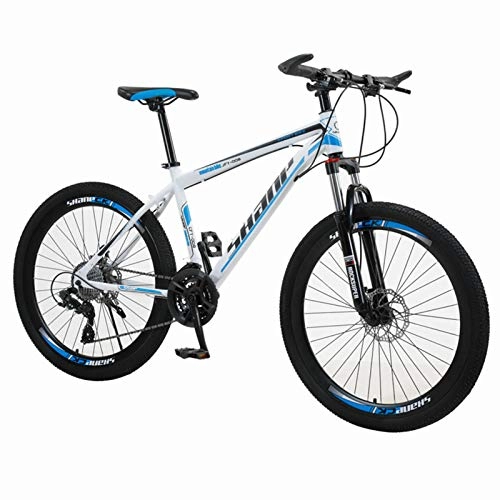 Mountain Bike : Outdoor mountain bikes, adult mountain bikes 21 / 24 / 27 / 30 speed bicycles with dual disc brakes and front suspension, disc brakes and shock-absorbing bicycles, lightweight aluminum frame mountain bike