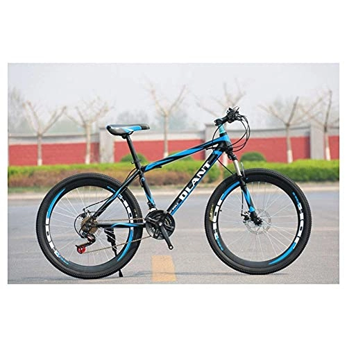 Mountain Bike : Outdoor sports 2130 Speeds Mountain Bike 26 Inches Spoke Wheel Fork Suspension Dual Disc BrakeTire Bicycle (Color : Blue, Size : 21 Speed)