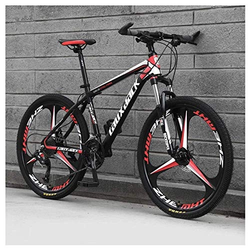 Mountain Bike : Outdoor sports 26" Front Suspension Folding Mountain Bike 30-Speeds Bicycle Men Or Women MTB High-Carbon Steel Frame with Dual Oil Brakes, Red