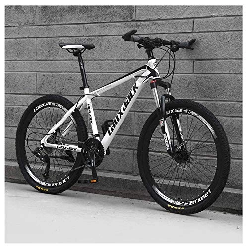 Mountain Bike : Outdoor sports 26" Front Suspension Variable Speed HighCarbon Steel Mountain Bike Suitable for Teenagers Aged 16+ 3 Colors, White