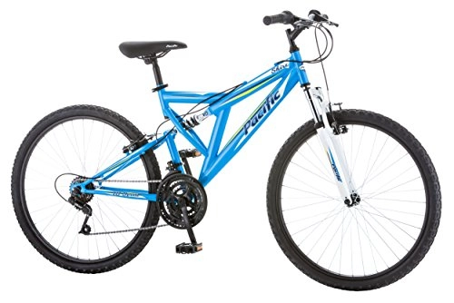 Mountain Bike : Pacific Women's Shire Full Suspension Bicycle with 26" Wheels, Blue, 16" / Small