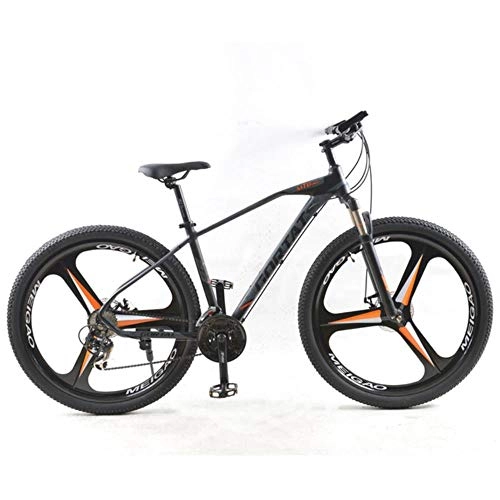 Mountain Bike : Pakopjxnx Mountain bike 24speed 29 Inch Aluminum Alloy Road Bikes mtb bmx 3 cutter wheels bicycles Dual disc brakes, Black orange, 24 speed