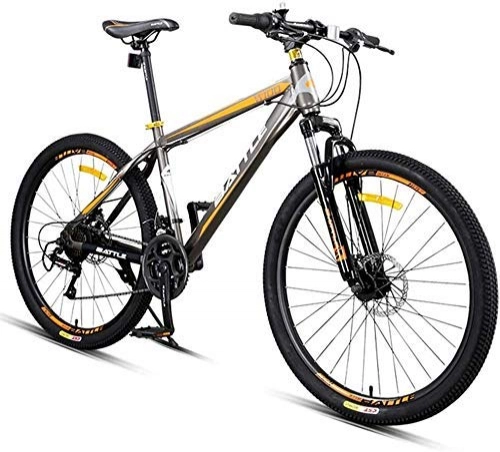 Mountain Bike : PARTAS Senior Rider-24-Speed Mountain Bikes, 26 Inch Adult High-carbon Steel Frame Hardtail Bicycle, Men's All Terrain Mountain Bike, Anti-Slip Bikes (Color : Green), Colour:Orange (Color : Orange)