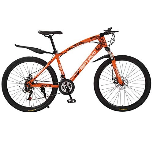 Mountain Bike : PARTAS Travel Convenience Commute - Cycling Mountain Bike Shock Absorption Cycle Ride Bicycles 26 Inch Dual Disc Brakes Adult Male And Female Students Riding School Outing To Work, orange, 21