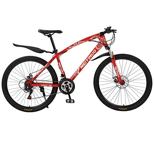 Mountain Bike : PARTAS Travel Convenience Commute - Cycling Mountain Bike Shock Absorption Cycle Ride Bicycles 26 Inch Dual Disc Brakes Adult Male And Female Students Riding School Outing To Work, red, 27