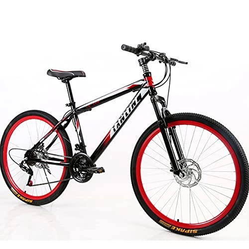 Mountain Bike : PBTRM 21 Speed Mountain Bike MTB 26 Inch City Bike for Men Or Women, High Carbon Steel Frame, Double Disc Brakes, Suitable for Campus Cycling