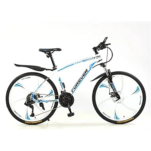 Mountain Bike : PBTRM 24 / 26 Inch Mountain Bike, Full Suspension 6-Spoke 21 / 24 / 27 / 30 Speed High-Tensile Carbon Steel Frame MTB with Dual Disc Brake for Men And Women, 24" D, 30 Speed