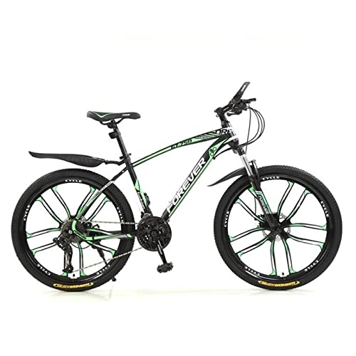 Mountain Bike : PBTRM 26 Inch Full Suspension Mountain Bike, 21 / 24 / 27 / 30 Speed Derailleur Mountain Bicycles with Suspension Fork And Carbon Steel Frame MTB City Bikes with Fenders, B, 21 Speed