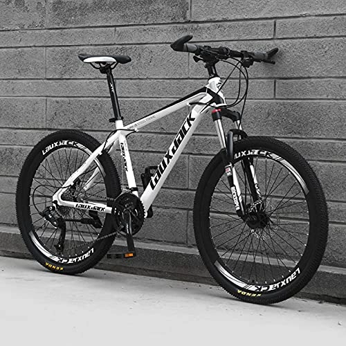 Mountain Bike : PBTRM 26 Inch Mountain Bikes, 21-30 Speed Suspension Fork MTB, High-Tensile Carbon Steel Frame Mountain Bicycle, Dual-Disc Brake, Light Weight, Multiple Colors, D, 21 speed
