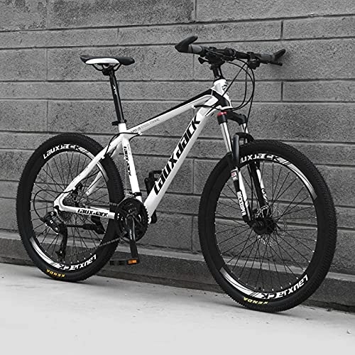 Mountain Bike : PBTRM 26 Inch Mountain Bikes, 21-30 Speed Suspension Fork MTB, High-Tensile Carbon Steel Frame Mountain Bicycle, Dual-Disc Brake, Light Weight, Multiple Colors, D, 27 speed