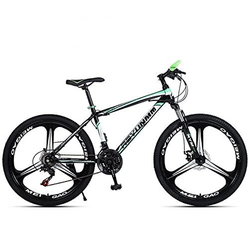 Mountain Bike : PBTRM 27 Speed Mountain Bike 26 Inch Bicycle Outdoor for Adult And Youth, High-Carbon Steel Frame, Lockable Front Fork, Dual Disc Brakes, Suitable Height 160-185Cm, Green