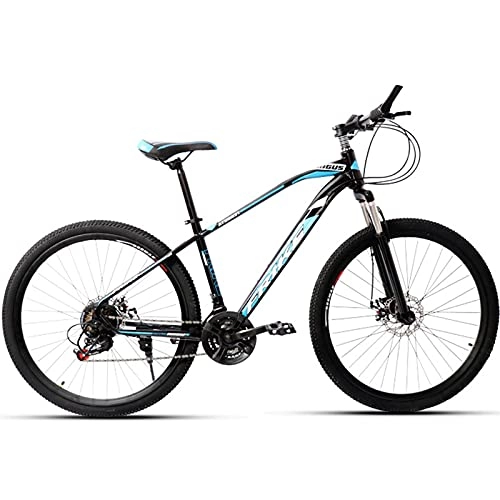 Mountain Bike : PBTRM 29 Inch Mountain Bike 21 Speed, High Carbon Steel Frame, Dual Disc Brake, Variable Speed Road Bike Bicycle for Youth / Adult, black blue